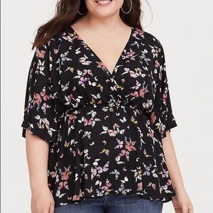 ❌SOLD❌ LILY - BUTTERFLY GEORGETTE BABYDOLL BLOUSE